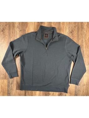 Denver Hayes 1/4 Zip Sweatshirt Sweater Blue Modern Fit XL Cotton Poly Blend